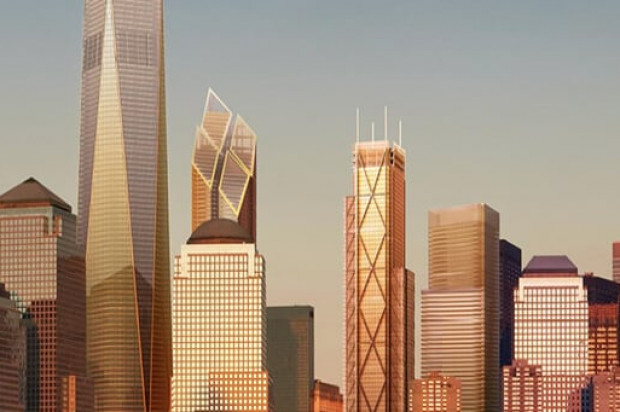 1000 construction workers celebrate Topping Out of 3 World Trade Center